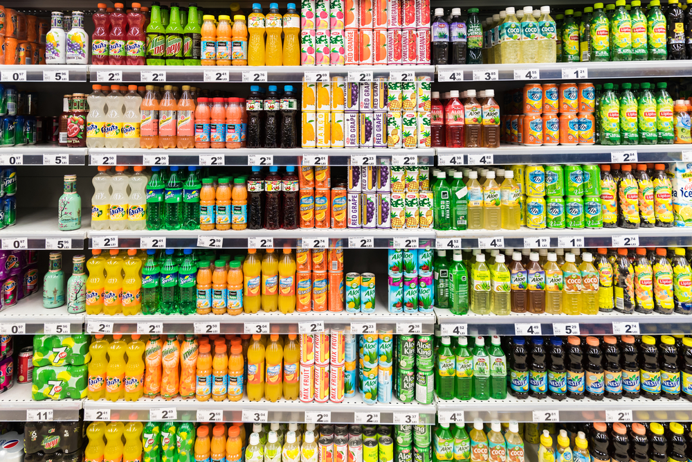 Drinks on a shelf